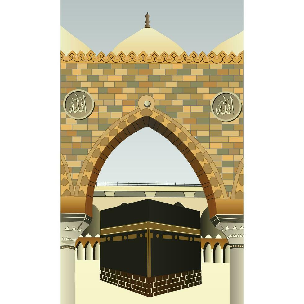 arte e illustrazione kaaba design per hajj vettore