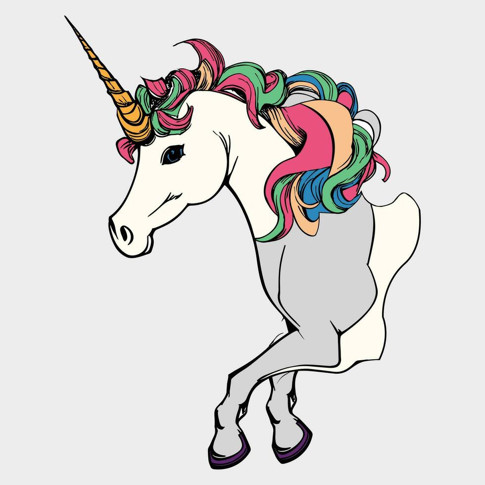 magico carino unicorno, vettore illustrazione di un' unicorno testa.