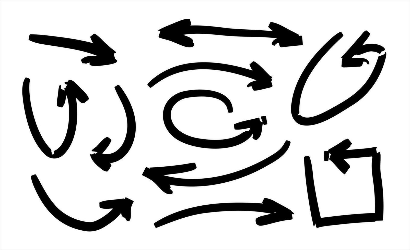 frecce di diverso forme. astratto simbolo per direzione e sentiero indicazione. grafico pointer vettore