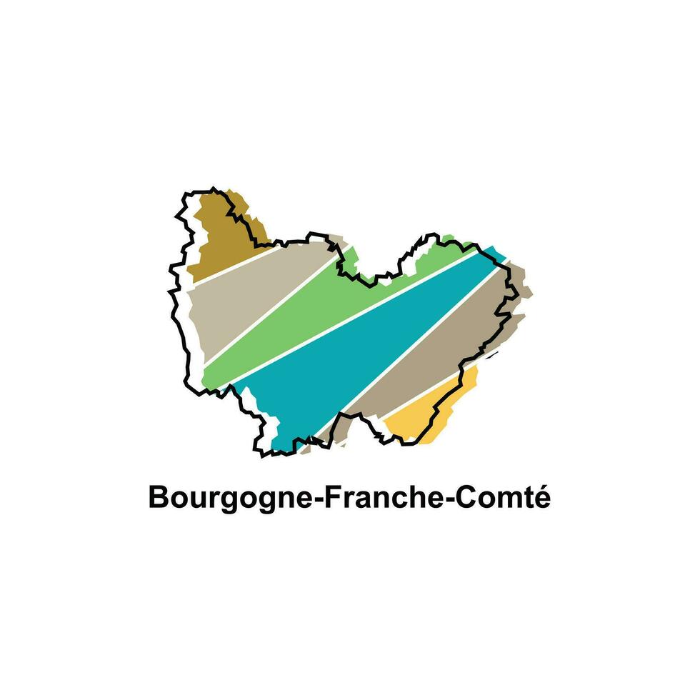 carta geografica città di Bourgogne francese conte, vettore isolato illustrazione di semplificato amministrativo carta geografica di Francia. frontiere e nomi di il regioni. adatto per il tuo azienda
