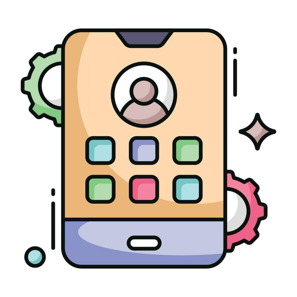 un' creativo design icona di mobile applicazioni vettore
