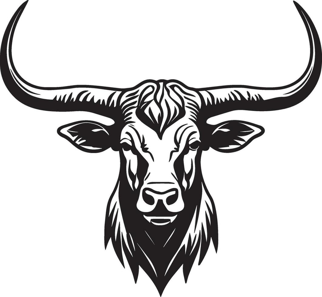 ai generato Texas Longhorn steer viso illustrazione vettore