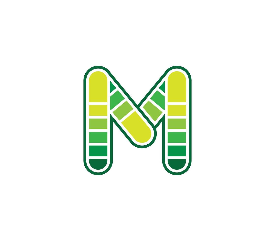 m lettera azienda attività commerciale logo design concetto vettore