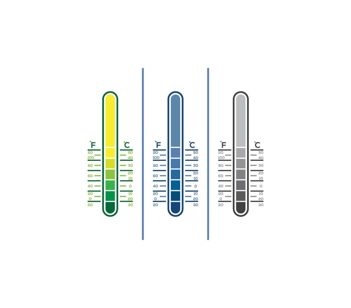 termometro scienza umano Salute test logo design vettore