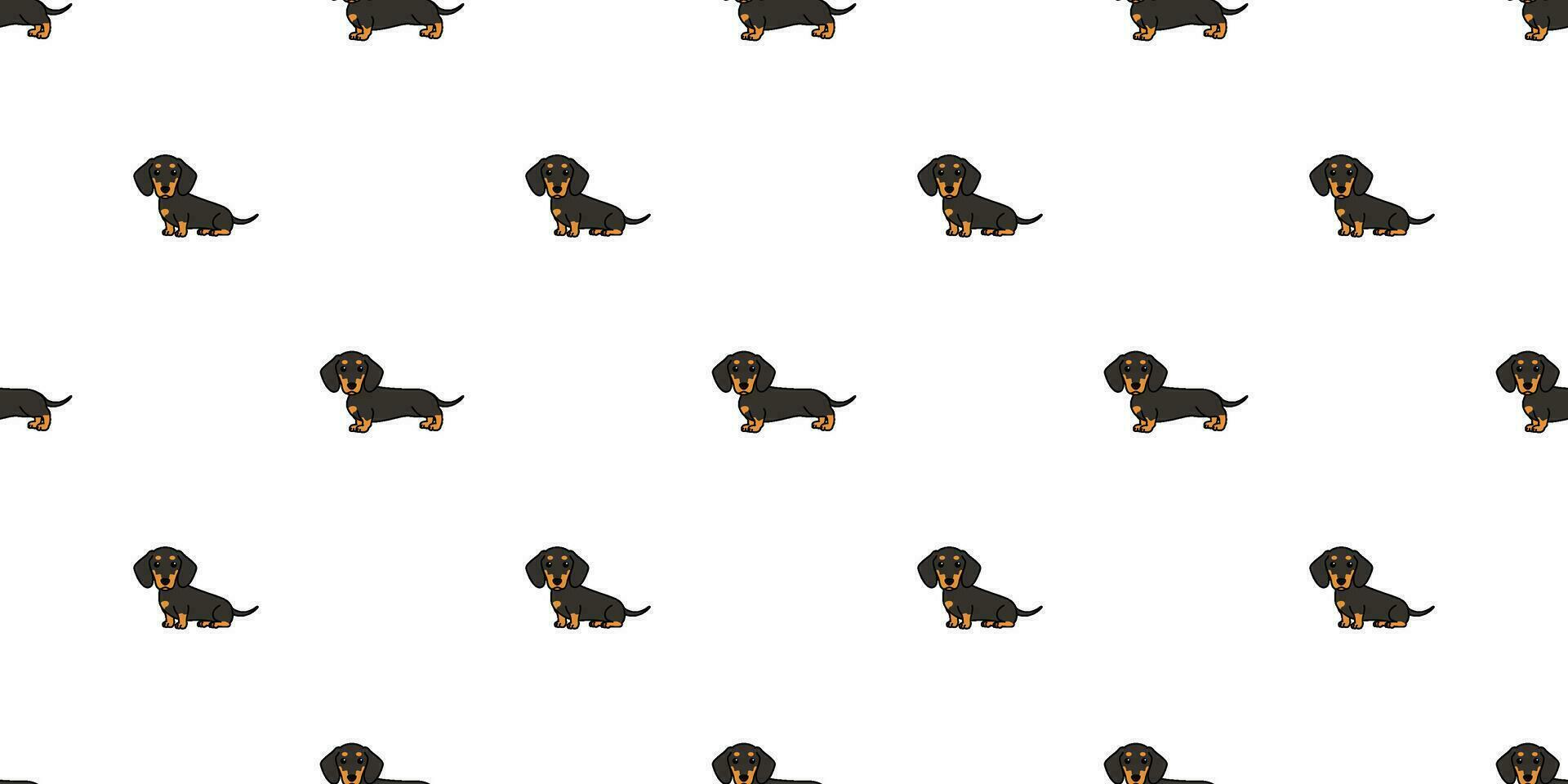 carino bassotto cane cartone animato senza soluzione di continuità modello, vettore illustrazione