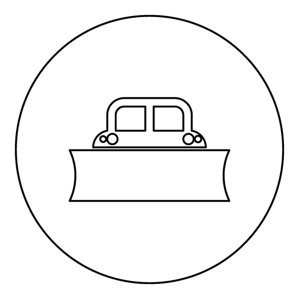 spazzaneve neve chiaro macchina spazzaneve camion aratro radura veicolo attrezzata le stagioni trasporto inverno autostrada servizio attrezzatura pulito icona nel cerchio il giro nero colore vettore illustrazione Immagine