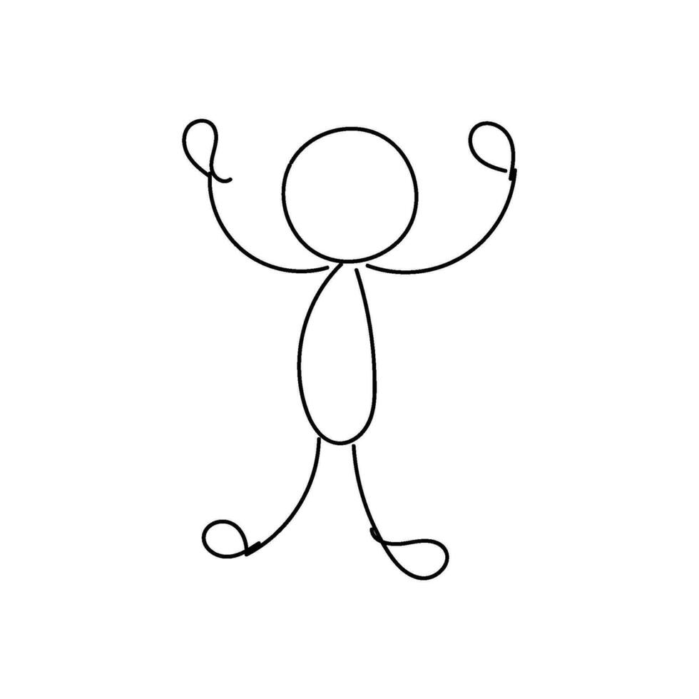 divertente stickman mano disegnato stile per Stampa vettore