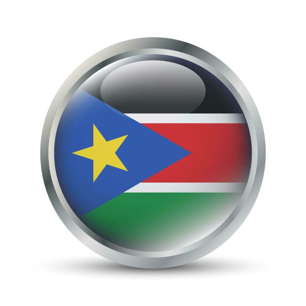 Sud Sudan bandiera 3d distintivo illustrazione vettore