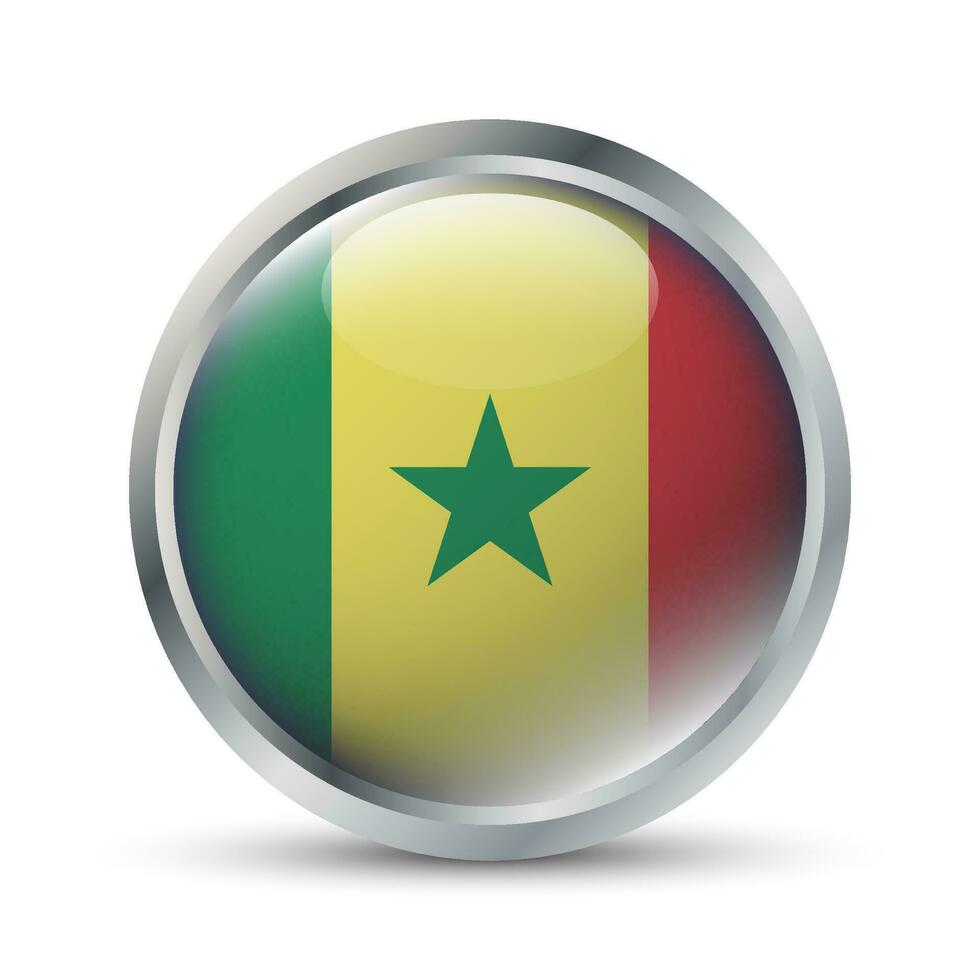 Senegal bandiera 3d distintivo illustrazione vettore
