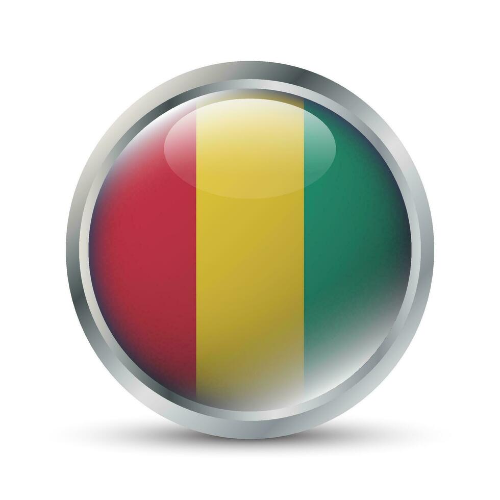 Guinea bandiera 3d distintivo illustrazione vettore