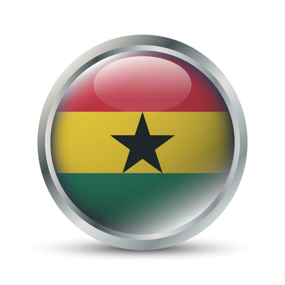 Ghana bandiera 3d distintivo illustrazione vettore