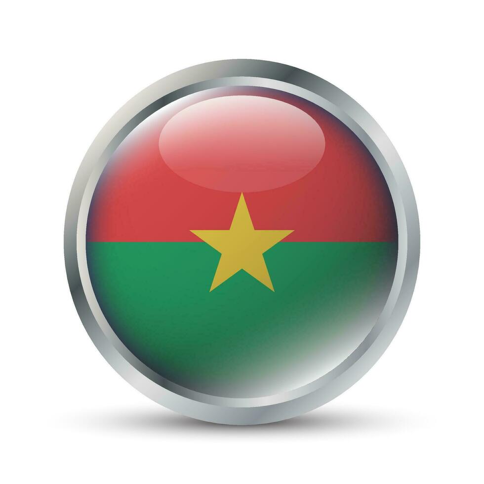 burkina faso bandiera 3d distintivo illustrazione vettore