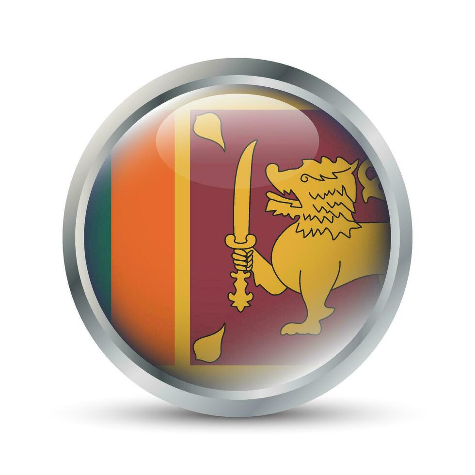 sri lanka bandiera 3d distintivo illustrazione vettore