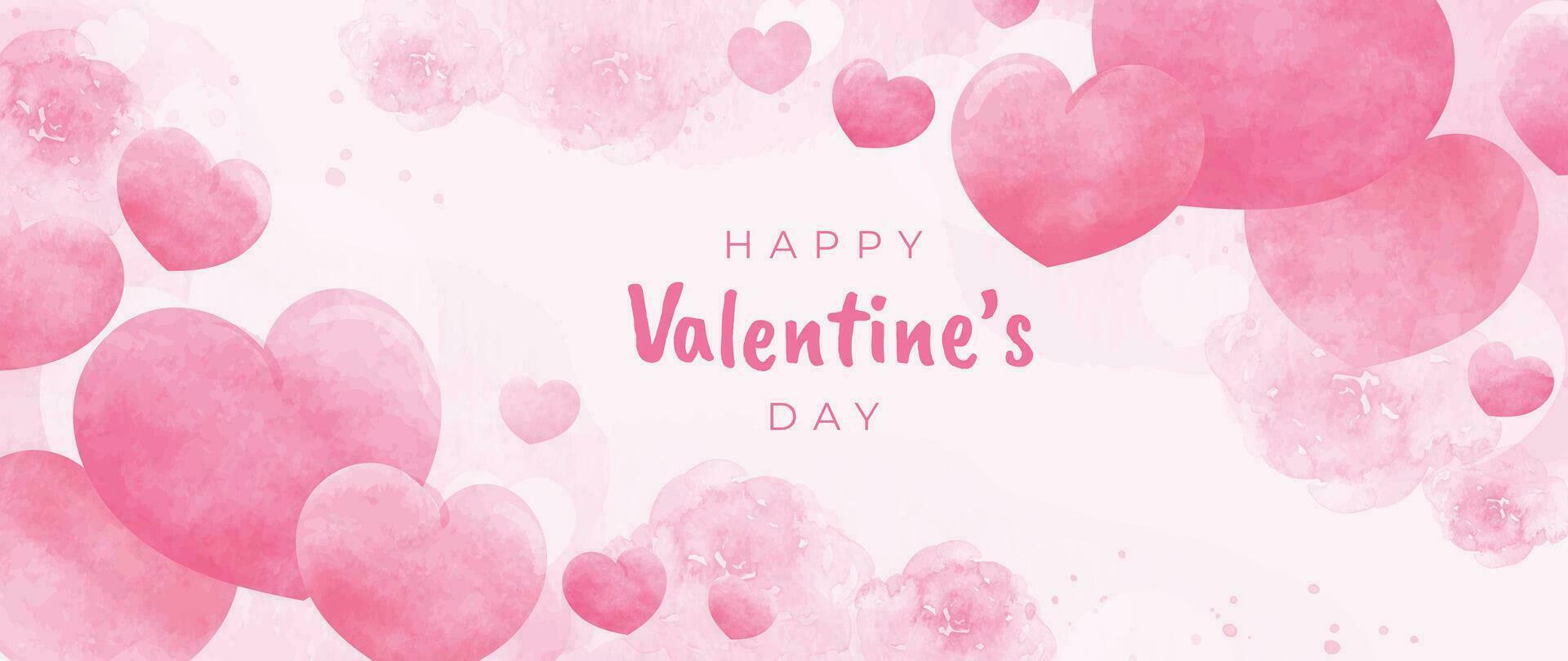 contento san valentino giorno rosa sfondo vettore. romantico simbolo disegno di rosa scarabocchio cuori acquerello struttura. amore illustrazione per saluto carta, ragnatela striscione, tessuto, pacchetto, coperchio. vettore