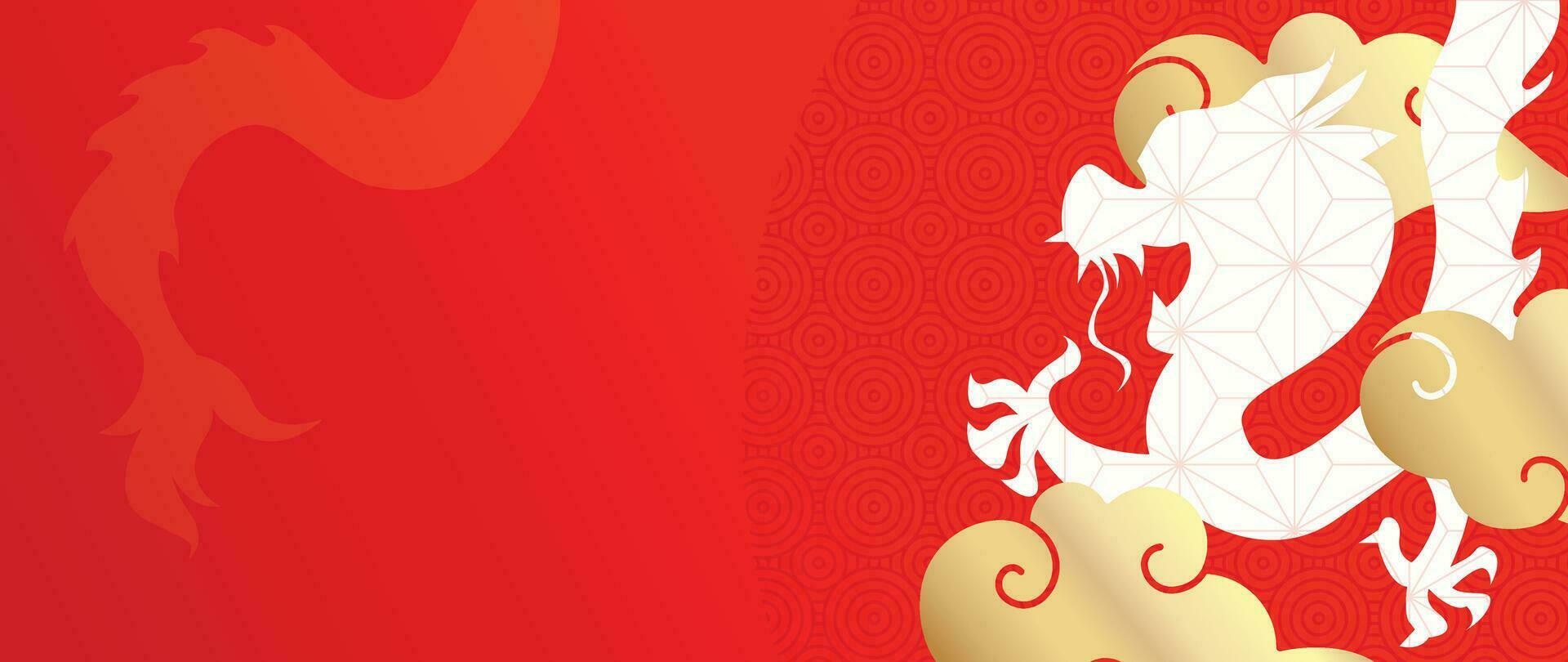 contento Cinese nuovo anno sfondo vettore. anno di il Drago design sfondo con Drago, Cinese modello, nube. moderno lusso orientale illustrazione per coperchio, striscione, sito web, arredamento. vettore