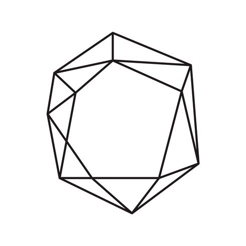 Diamante geometrico a inchiostro nero con posto per il testo. Modello di disegno moderno di vettore per invito a nozze o compleanno, brochure, poster o biglietto da visita