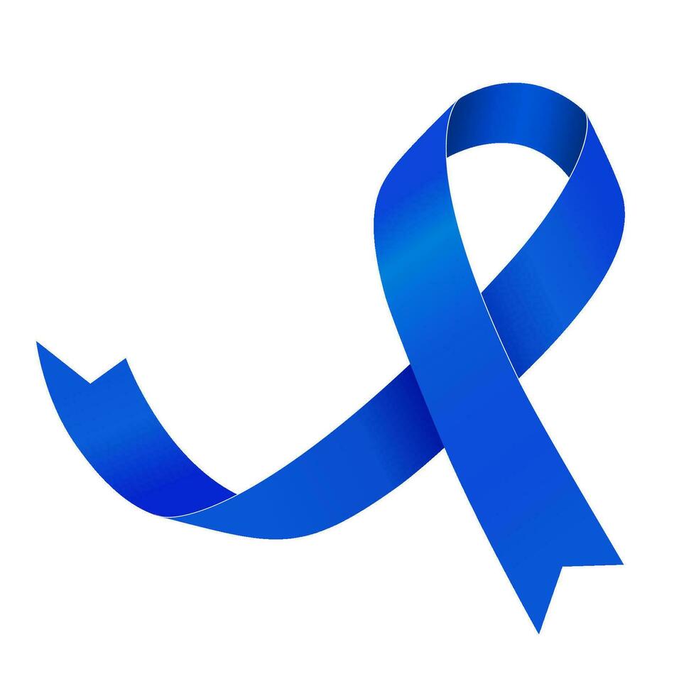 colorettale cancro consapevolezza mese. blu nastro. vettore