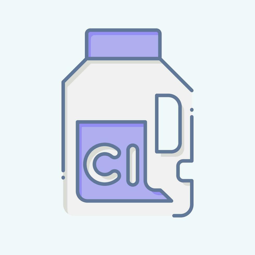 icona cloro. relazionato per lavanderia simbolo. scarabocchio stile. semplice design modificabile. semplice illustrazione vettore