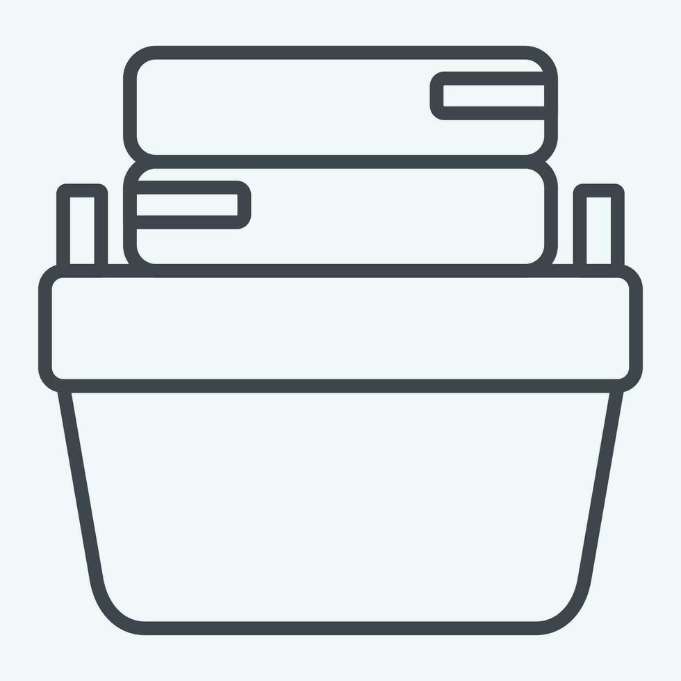 icona vestire cestino. relazionato per lavanderia simbolo. linea stile. semplice design modificabile. semplice illustrazione vettore
