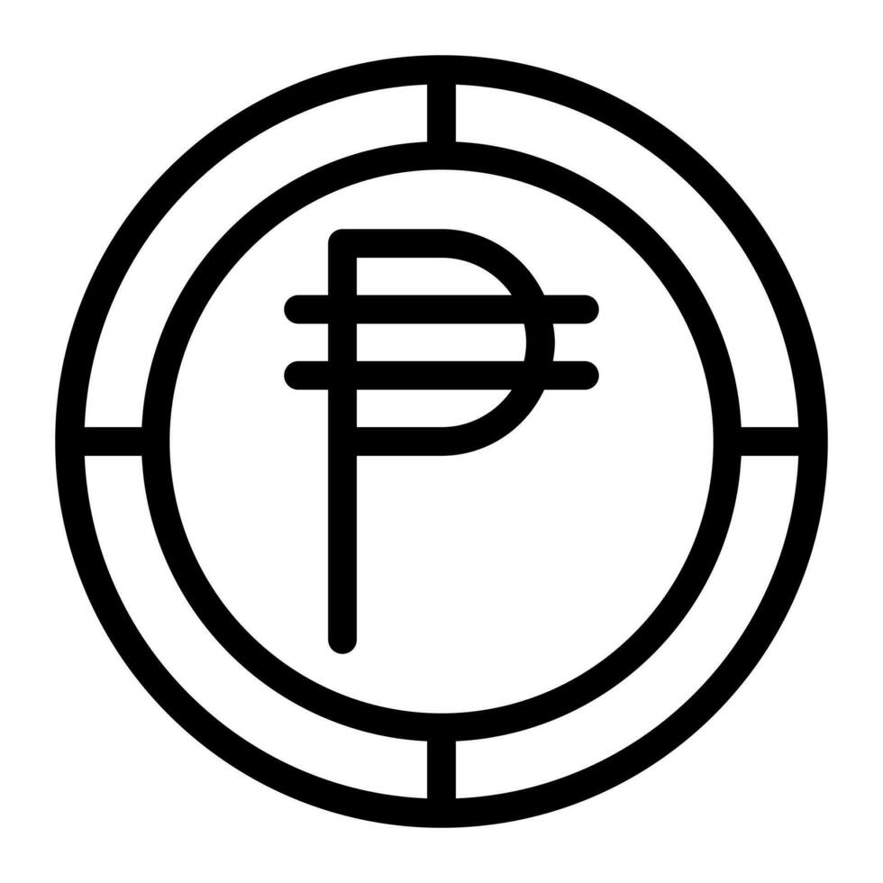 peso filippina moneta icona. schema peso moneta vettore icona per ragnatela design isolato su bianca sfondo