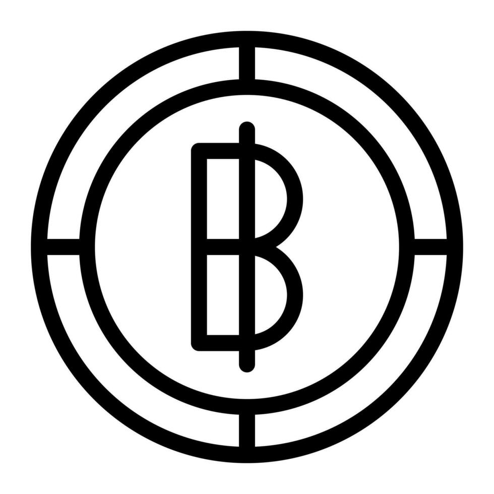 baht moneta icona. schema baht vettore icona per ragnatela design isolato su bianca sfondo