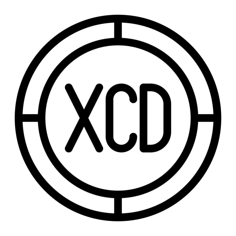 xcd karibia moneta icona. schema xcd moneta vettore icona per ragnatela design isolato su bianca sfondo