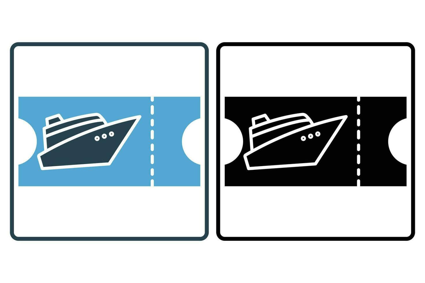 crociera nave biglietto icona. icona relazionato per Biglietti per crociera viaggio. solido icona stile. elemento illustrazione vettore