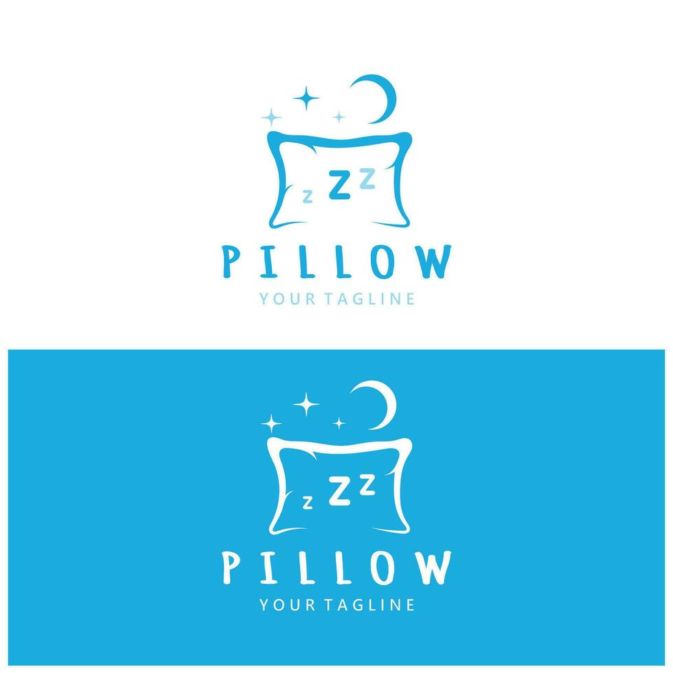 creativo logo disegni per cuscini, coperte, letto lenzuola e letti, dormire, zzz, orologio, Luna e stelle. vettore