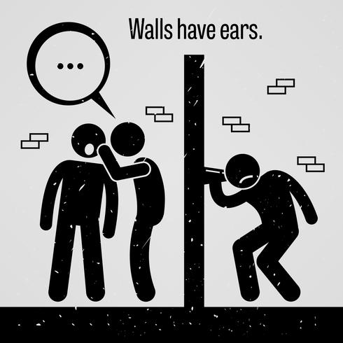I muri hanno le orecchie. vettore