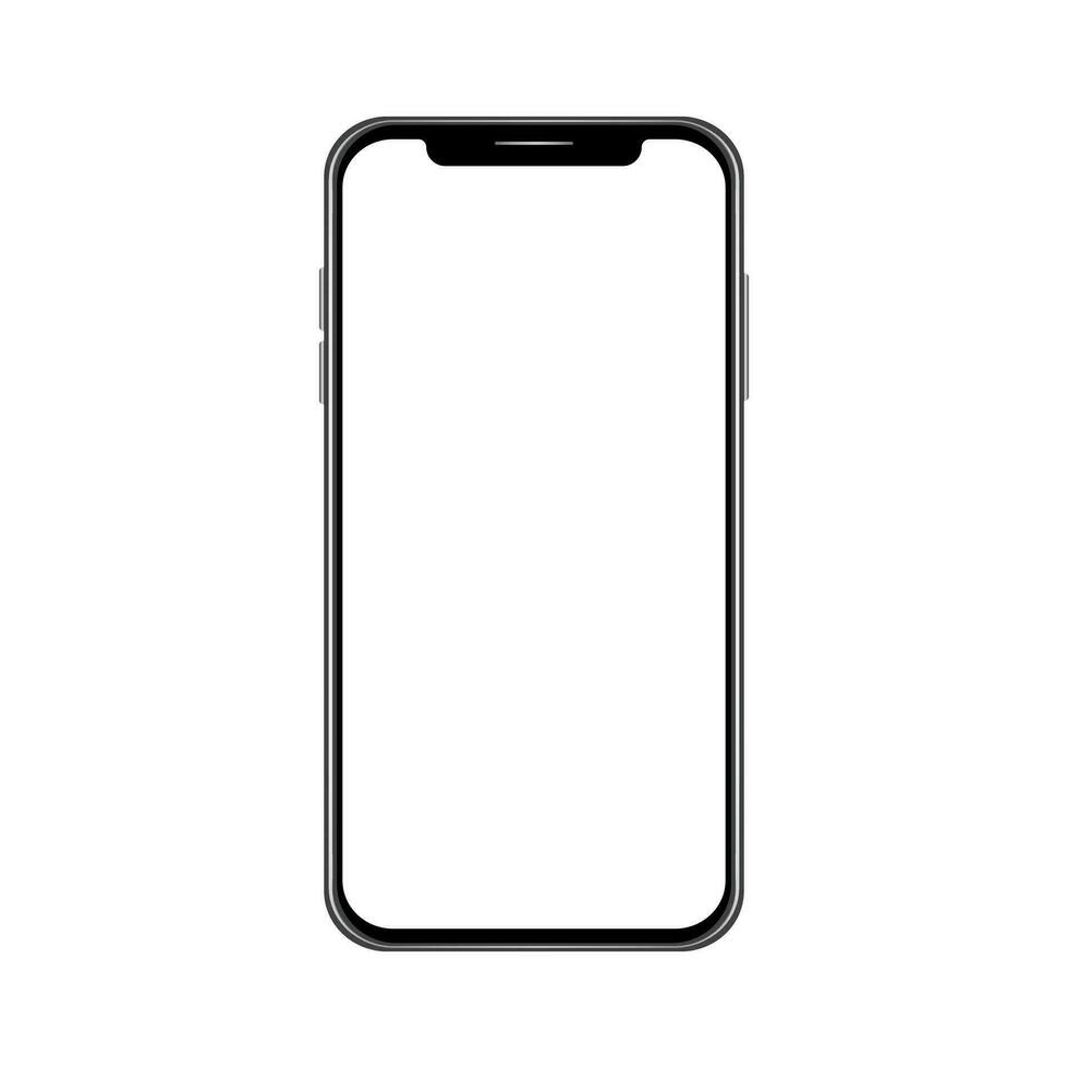 smartphone mobile bianca Schermo nero telaio dispositivo realistico modello vettore illustrazione
