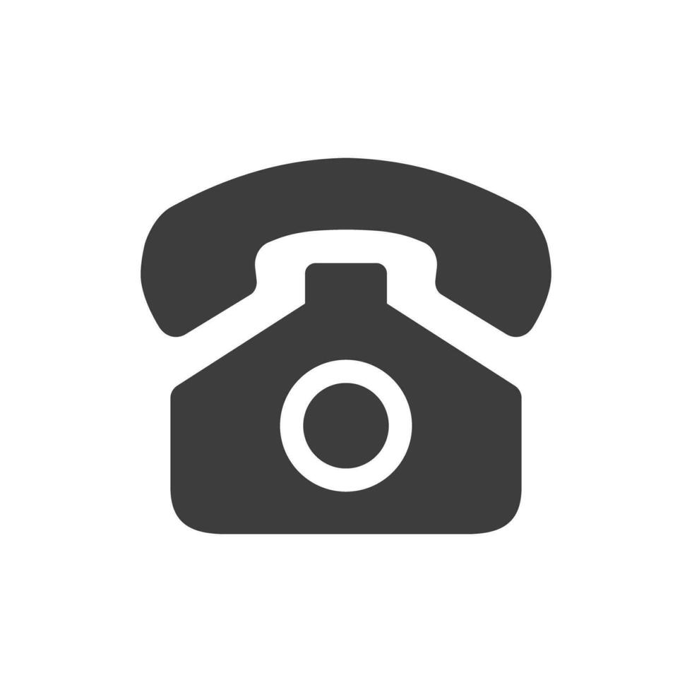 telefono piatto nero icona vettore illustrazione