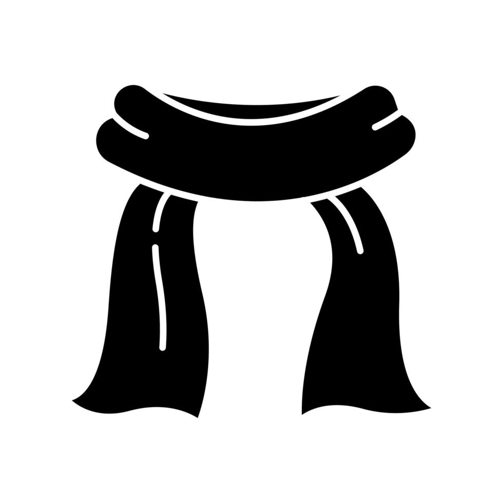 icona del glifo con sciarpa al collo vettore