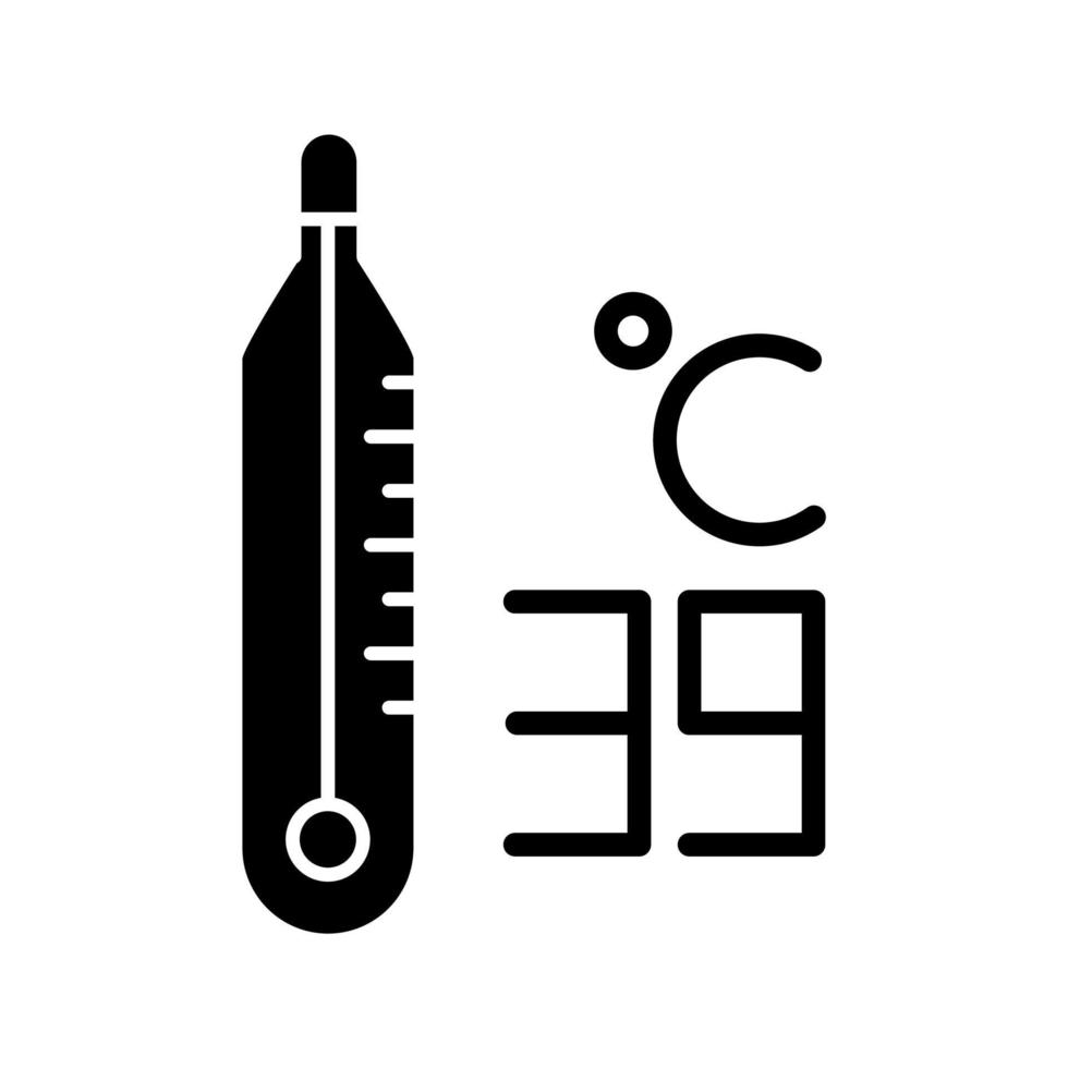 icona del glifo del termometro vettore