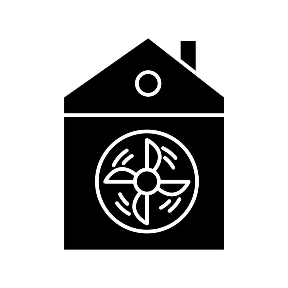 icona del glifo di ventilazione della casa vettore
