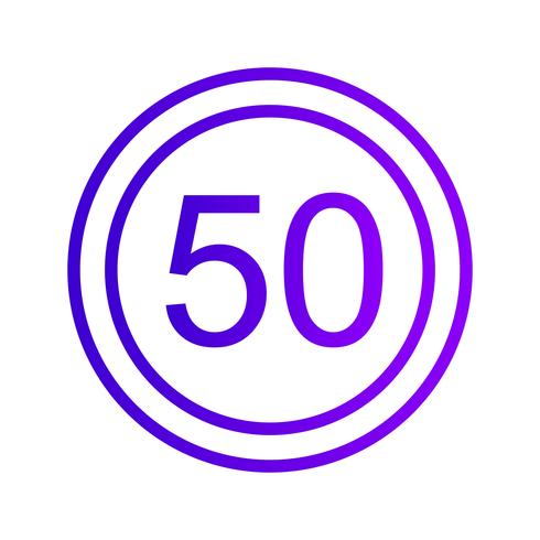 Icona limite di velocità 50 vettore