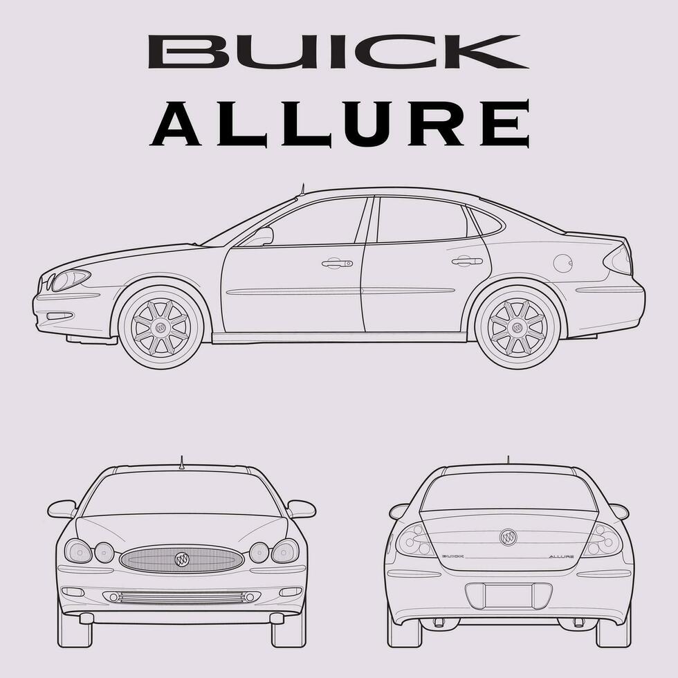 2006 buick fascino auto planimetria vettore