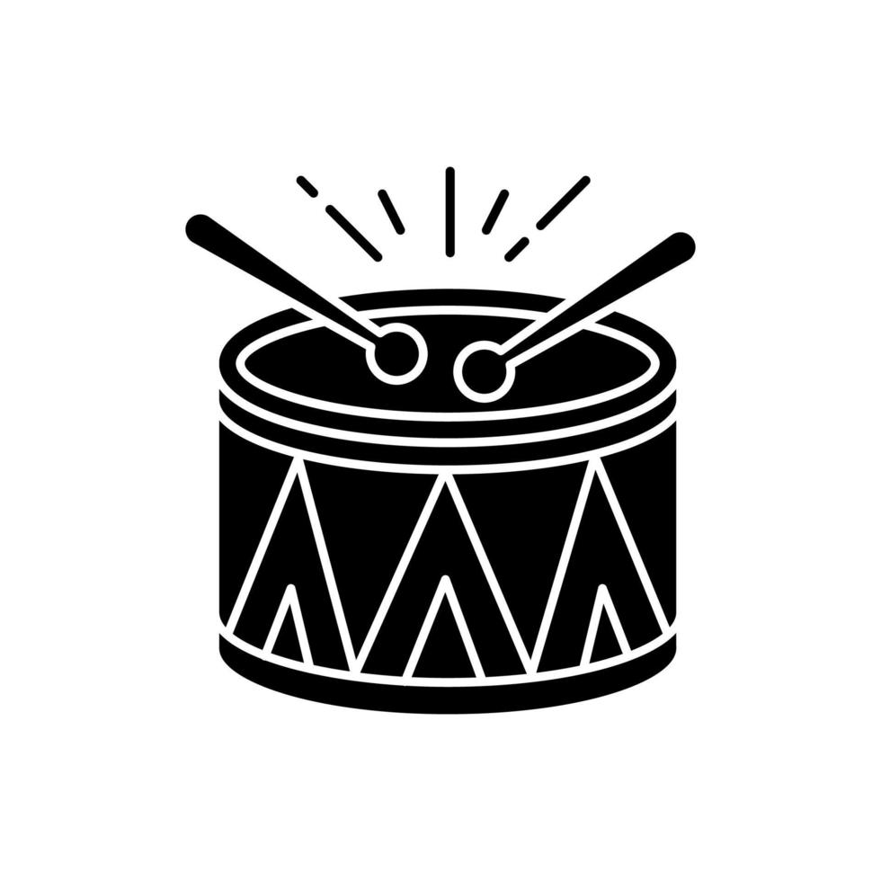 icona del glifo con tamburo nero vettore