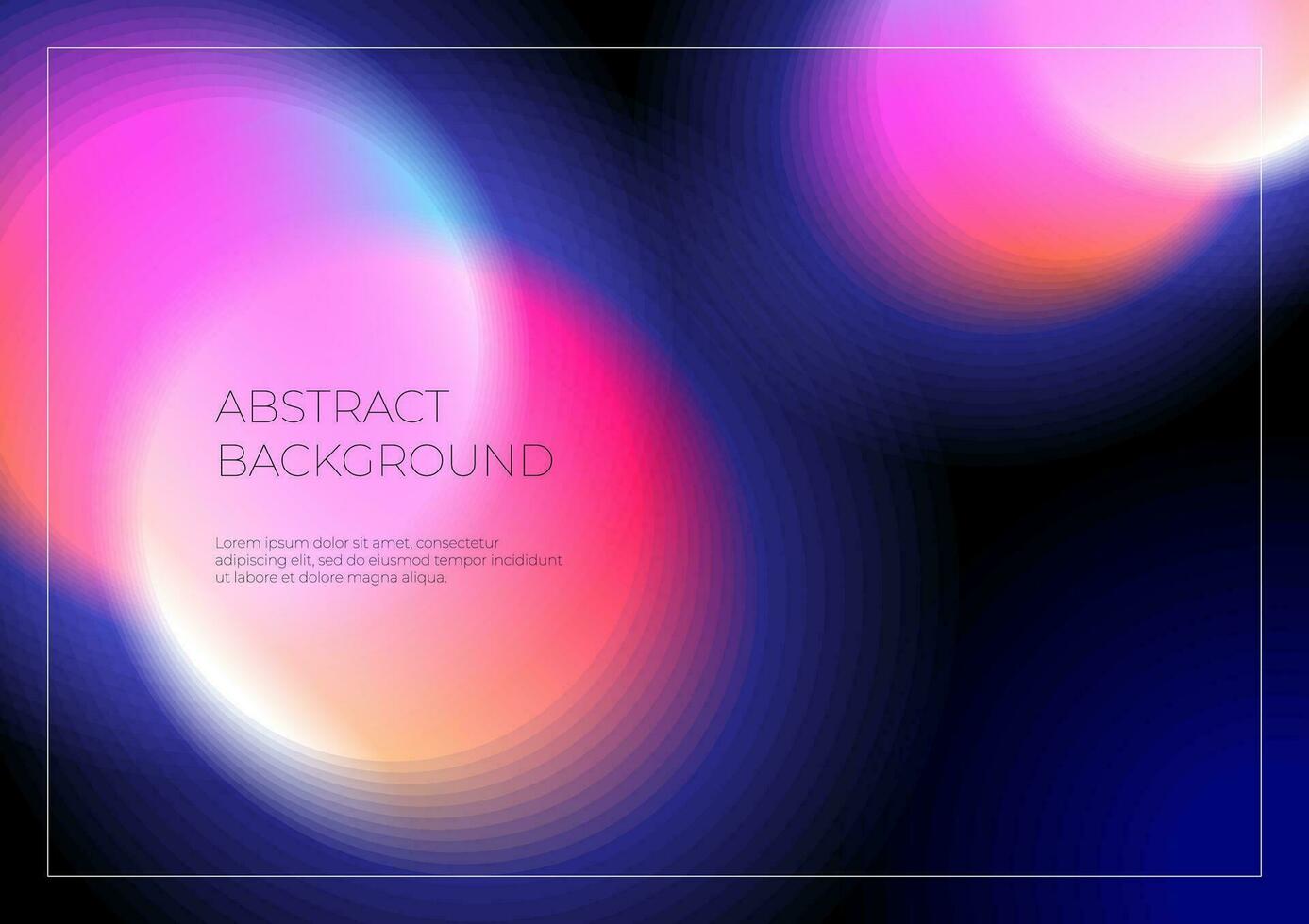 nero sfondo con sfocato neon gradienti, raggiante geometrico forme con un' olografico leggero sfocatura effetto. di moda luminosa futuristico colorato con liscio pendenza vettore