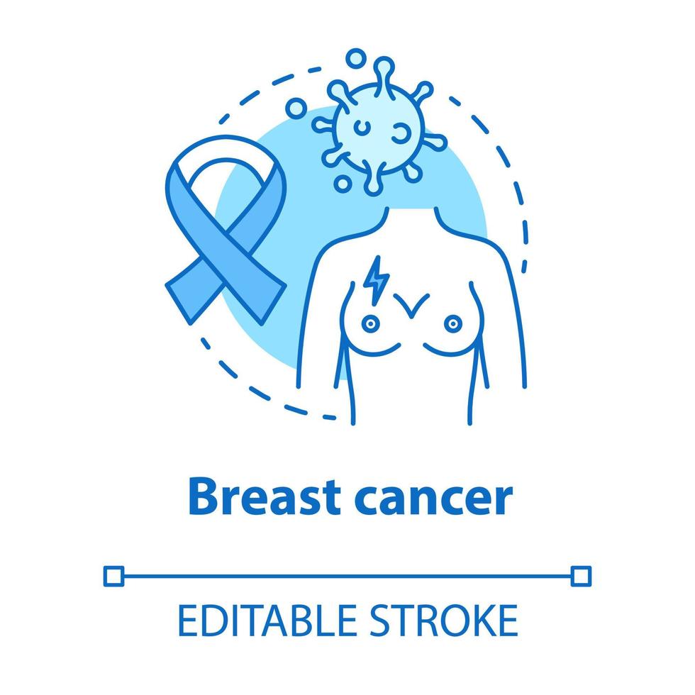 icona del concetto di cancro al seno vettore