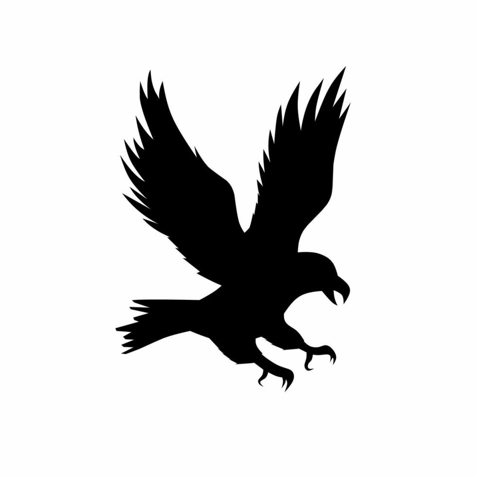 aquila silhouette icona vettore. aquila silhouette può essere Usato come icona, simbolo o cartello. aquila icona per design relazionato per animale, natura o paesaggio vettore