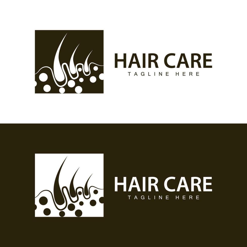 capelli cura logo design semplice capelli pelle cura silhouette illustrazione vettore modello