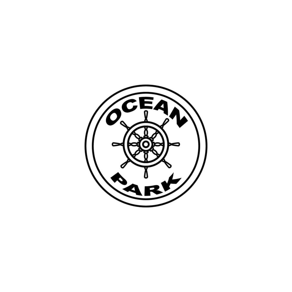 oceano nero e bianca illustrazione per logo, elemento, disegno, modello, eccetera vettore
