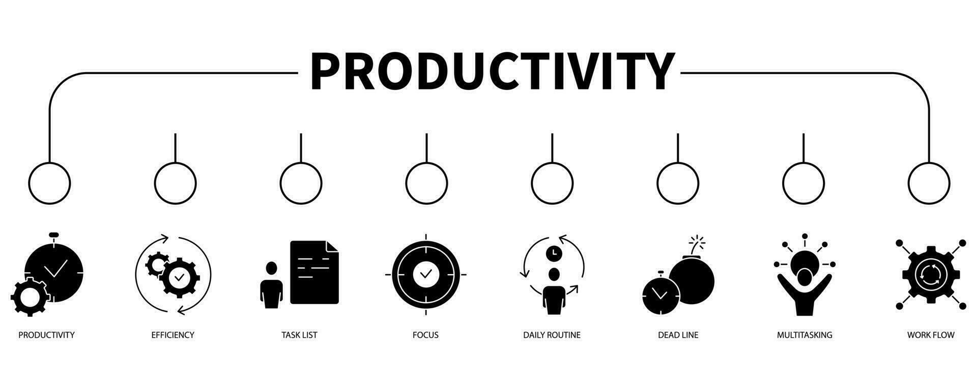 produttività bandiera ragnatela icona vettore illustrazione concetto