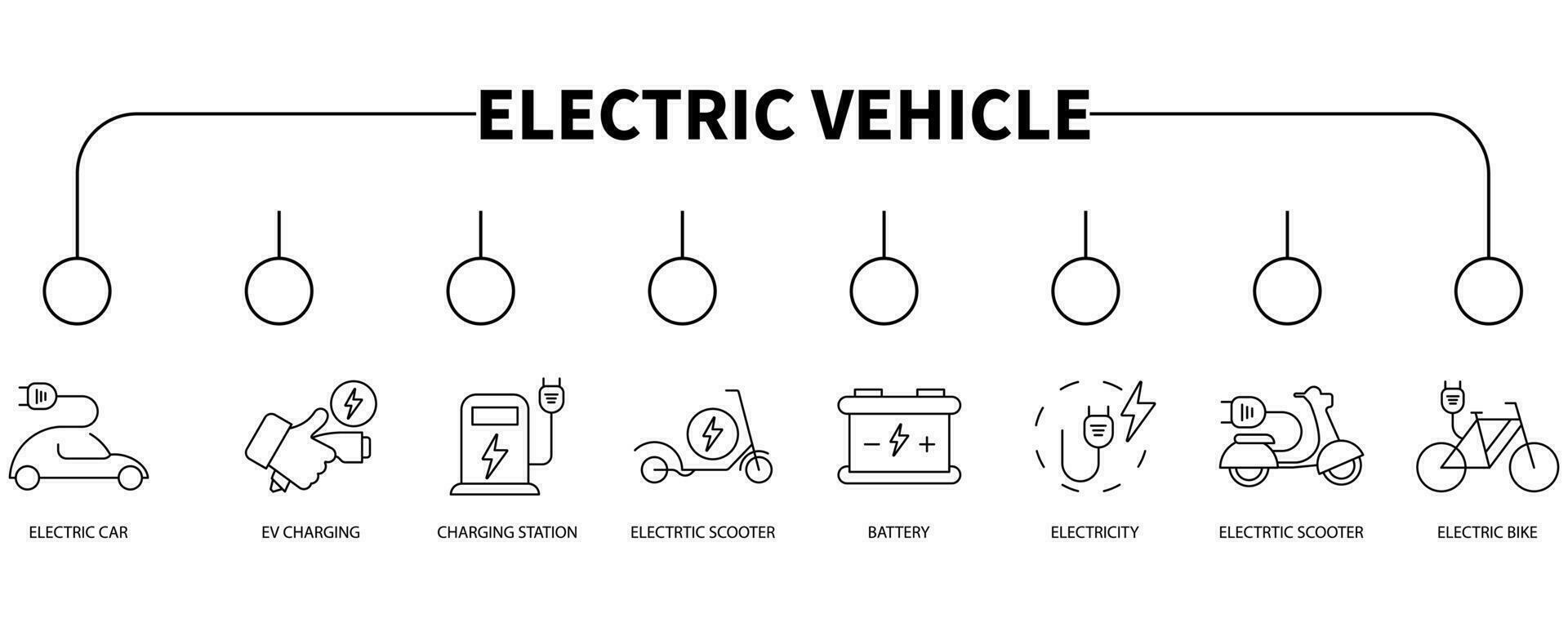 elettrico veicolo bandiera ragnatela icona vettore illustrazione concetto