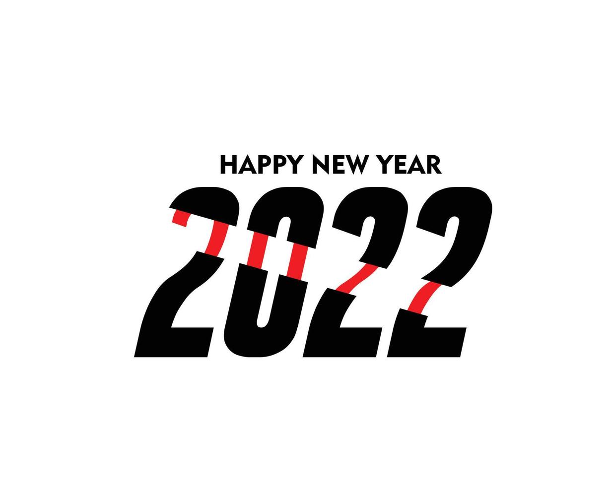 felice anno nuovo 2022 testo tipografia design picchiettio, illustrazione vettoriale. vettore