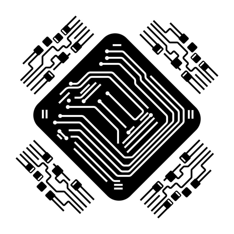 microchip icona isolato su bianca sfondo. vettore illustrazione.