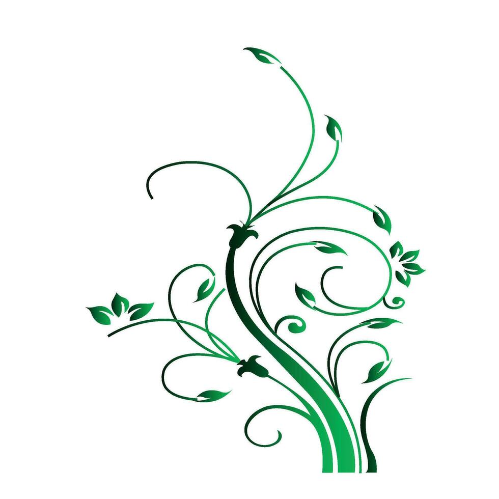 verde albero floreale illustrazione decorativo orientale ornamento astratto design vettore