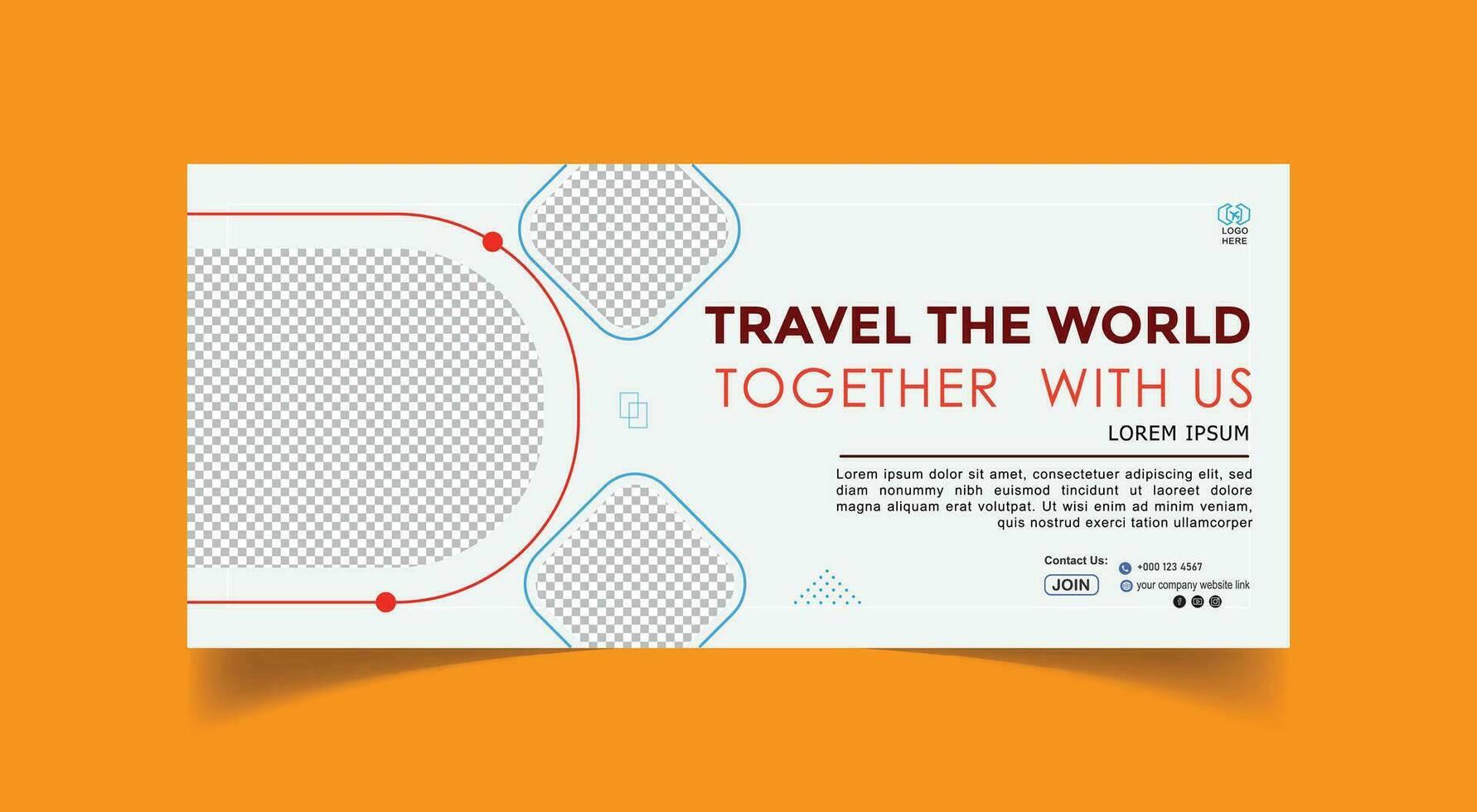 vettore viaggio e turismo sociale media copertina modello