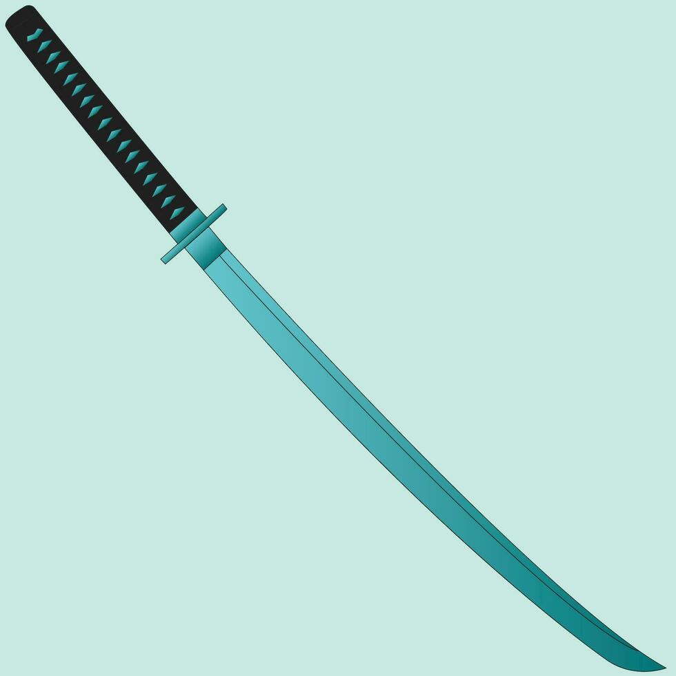 singolo katana blu ghiaccio elemento effetto vettore