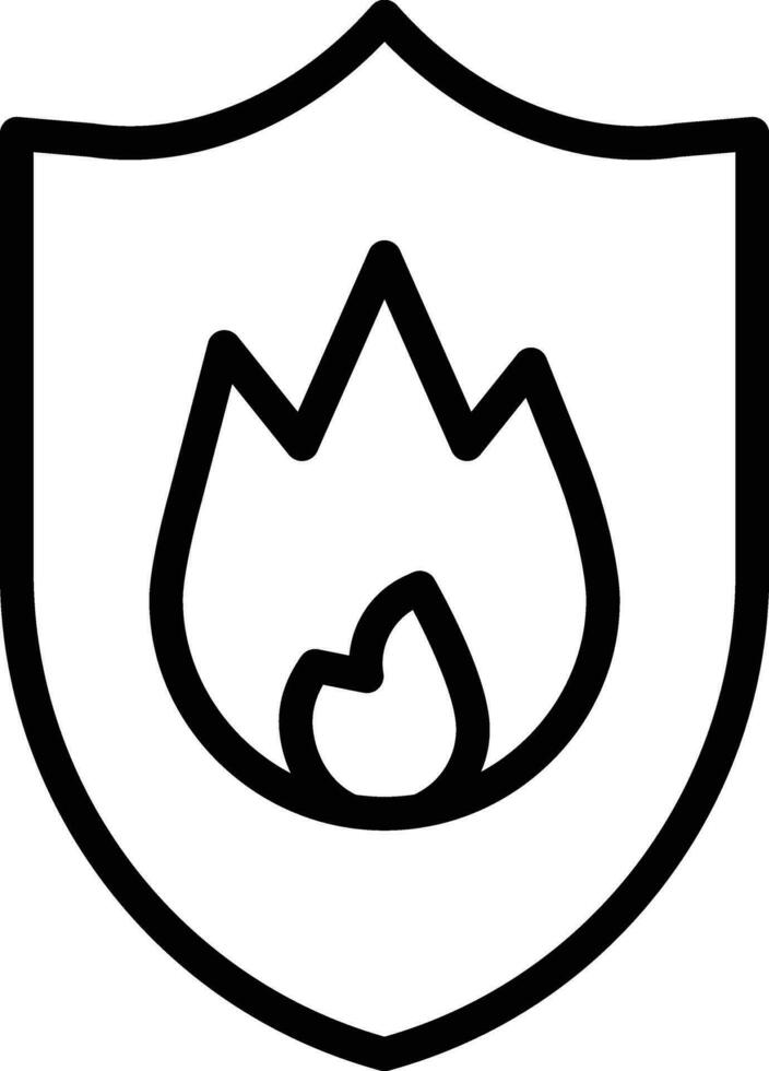 fuoco scudo vettore icona